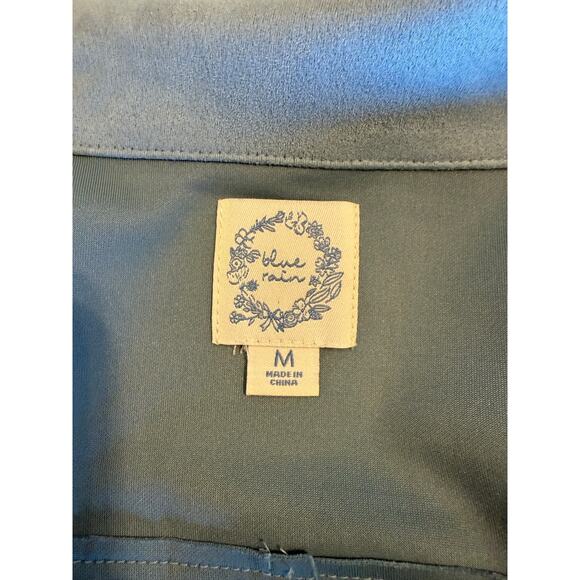 Blue Rain Light Blue Suede Moto Jacket M Cute Soft Blazer EUC - Picture 6 of 6